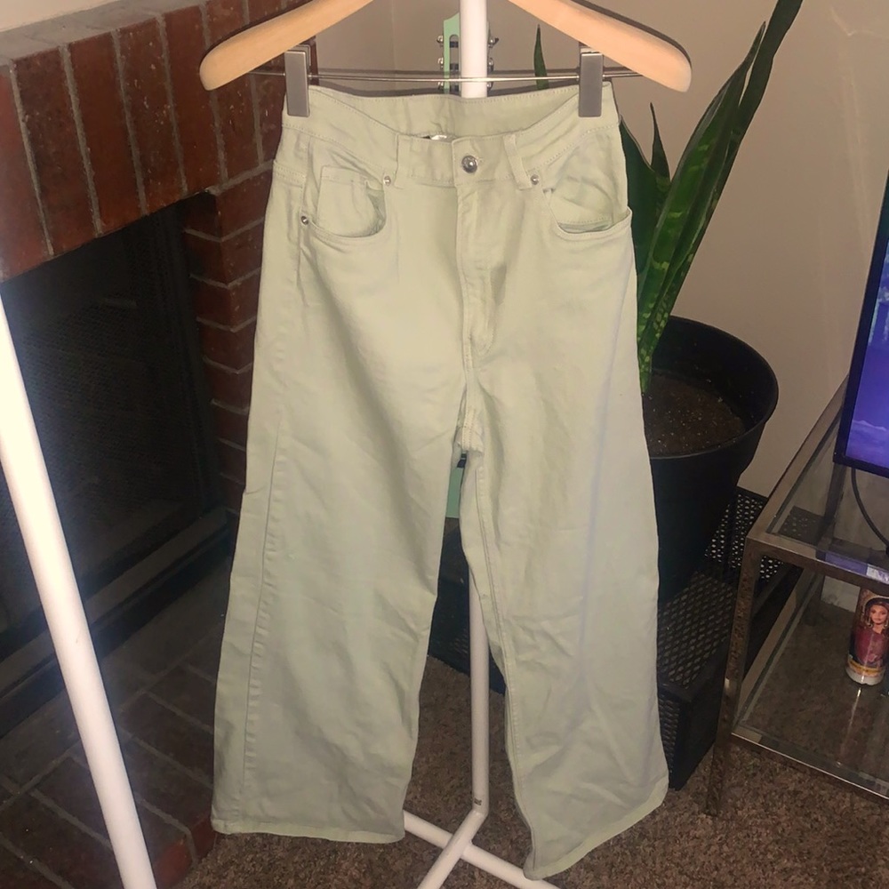 💚Green Wide leg High Waist Denim💚